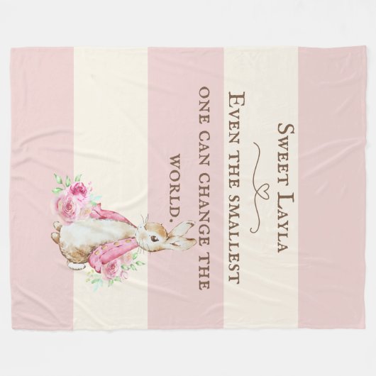Personalized Cute Peter Rabbit Baby Fleece Deken (Voorkant (Horizontaal))