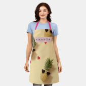 Personalized Cute Pineapple Pattern Apron Schort (Gedragen)