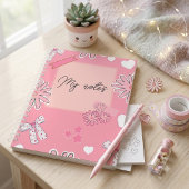 Personalized Cute Pink, Aesthetic “My Notes” Planner