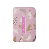 Personalized Cute Pink Cat Pattern Gift Cat Lover Badmat (Voorkant Verticaal)