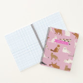 Personalized Cute Pink Cat Pattern Gift Cat Lover Notitieboek (Binnen)