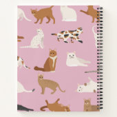Personalized Cute Pink Cat Pattern Gift Cat Lover Notitieboek (Achterkant)