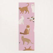 Personalized Cute Pink Cat Pattern Gift Cat Lover Yogamat (Achterkant)