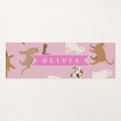 Personalized Cute Pink Cat Pattern Gift Cat Lover Yogamat (Voorkant (horizontaal))