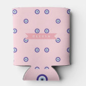 Personalized Cute Pink Evil Eye Custom Gift Blikjeskoeler (Achterkant)