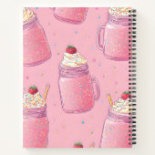Personalized Cute Pink Milkshake Sprinkles Notitieboek (Achterkant)