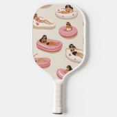 Personalized Cute Pink Pool Float Summer Aesthetic Pickleball Paddle (Achterkant)