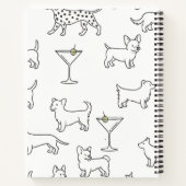 Personalized Cute Playful Dogs & Martinis  Notitieboek (Achterkant)