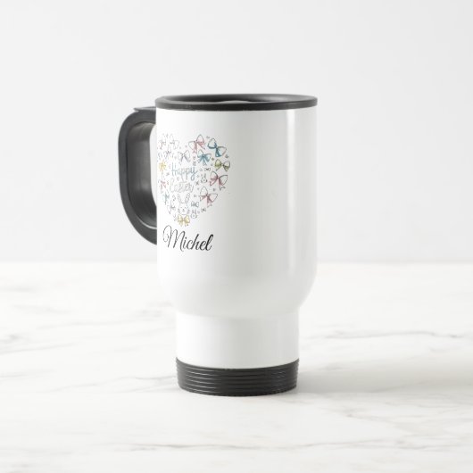 Personalized Cute Rabbit Bunny Coffee Mug Reisbeker (Voorkant links)
