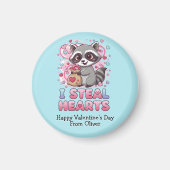 Personalized Cute Raccoon Classroom Valentine Magneet (Voorkant)