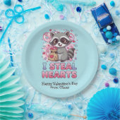 Personalized Cute Raccoon Classroom Valentine Papieren Bordje (Feest)