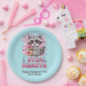 Personalized Cute Raccoon Classroom Valentine Papieren Bordje (Feest)