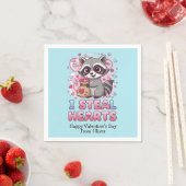 Personalized Cute Raccoon Classroom Valentine Servet (Insitu)