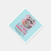 Personalized Cute Raccoon Classroom Valentine Servet (Hoek)