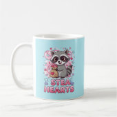 Personalized Cute Raccoon Valentine's Day Koffiemok (Links)