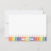 Personalized Cute Rainbow Pencils Teacher Note Bedankkaart (Voorkant)