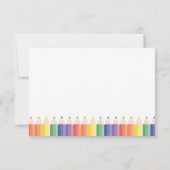 Personalized Cute Rainbow Pencils Teacher Note Bedankkaart (Achterkant)