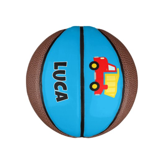 Personalized cute red toy lorry dump truck kid's basketbal (Verticaal)