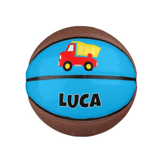 Personalized cute red toy lorry dump truck kid's basketbal (Voorkant)