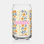 Personalized cute retro citrus folk pattern blikvorm glas (Achterkant)