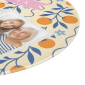 Personalized cute retro citrus folk pattern snijplank (Hoek)