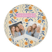 Personalized cute retro citrus folk pattern snijplank (Voorkant)