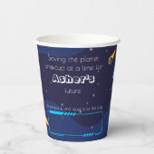 Personalized Cute Reusable Blue Astronaut   Papieren Bekers (Achterkant)
