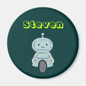 Personalized Cute Robot Illustration Magneet (Voorkant)