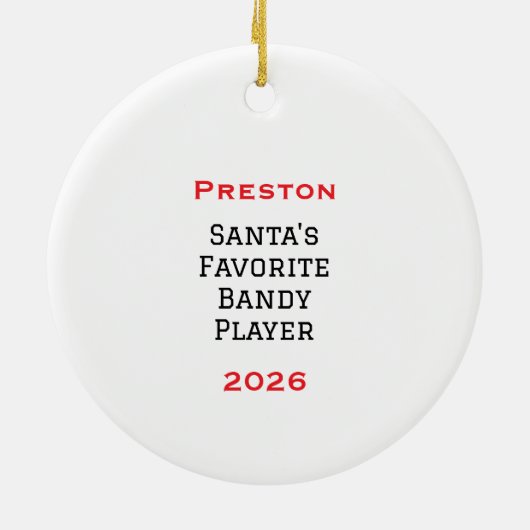 Personalized Cute Santa Playing Bandy Keramisch Ornament (Achterkant)