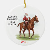 Personalized Cute Santa's Favorite Horse Polo  Keramisch Ornament (Voorkant)