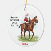 Personalized Cute Santa's Favorite Horse Polo  Keramisch Ornament (Links)