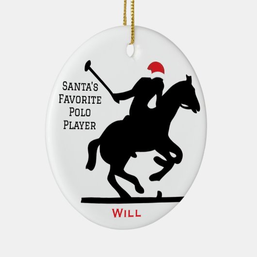 Personalized Cute Santa's Favorite Horse Polo  Keramisch Ornament (Rechts)