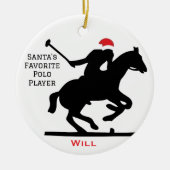 Personalized Cute Santa's Favorite Horse Polo  Keramisch Ornament (Voorkant)