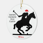Personalized Cute Santa's Favorite Horse Polo  Keramisch Ornament (Links)