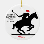 Personalized Cute Santa's Favorite Horse Polo  Keramisch Ornament (Achterkant)