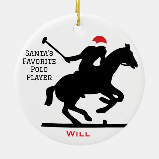 Personalized Cute Santa's Favorite Horse Polo  Keramisch Ornament (Achterkant)