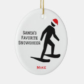 Personalized Cute Santa's Favorite Snowshoer Keramisch Ornament (Rechts)