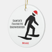 Personalized Cute Santa's Favorite Snowshoer Keramisch Ornament (Links)