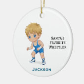 Personalized Cute Santa's Favorite Wrestler Keramisch Ornament (Links)