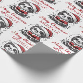 Personalized Cute Sloth Santa Hat Holiday Cadeaupapier (Hoek)