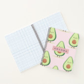Personalized Cute Smiling Avocado Pattern Notitieboek (Binnen)