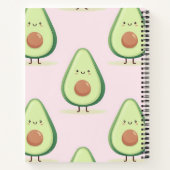 Personalized Cute Smiling Avocado Pattern Notitieboek (Achterkant)
