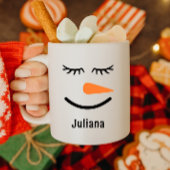 Personalized Cute Snowman Hot Cocoa Mug for Kids Koffiemok