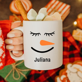 Personalized Cute Snowman Hot Cocoa Mug for Kids Koffiemok