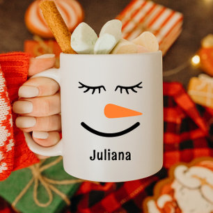 Personalized Cute Snowman Hot Cocoa Mug for Kids Koffiemok