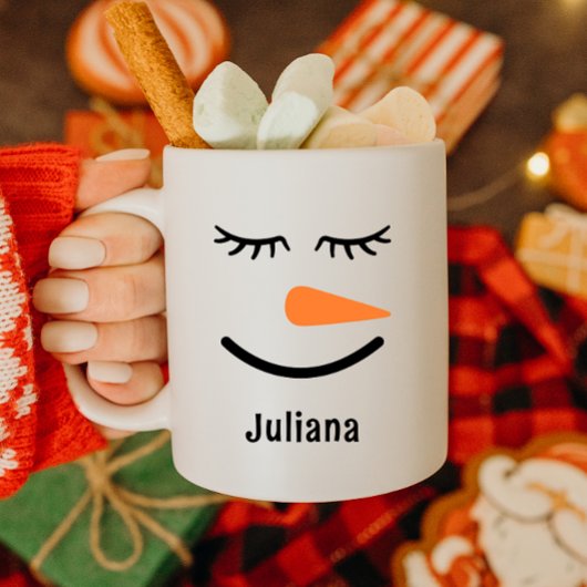 Personalized Cute Snowman Hot Cocoa Mug for Kids Koffiemok