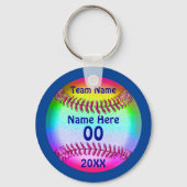 PERSONALIZED Cute Softball Sleutelhangers 4 Tekstv (Voorkant)