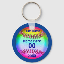PERSONALIZED Cute Softball Sleutelhangers 4 Tekstv