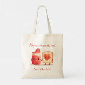 Personalized Cute Strawberry Jam Mothers Day Gift Tote Bag (Achterkant)