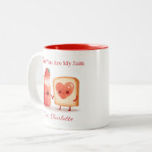 Personalized Cute Strawberry Jam Mothers Day Gift  Tweekleurige Koffiemok (Voorkant links)